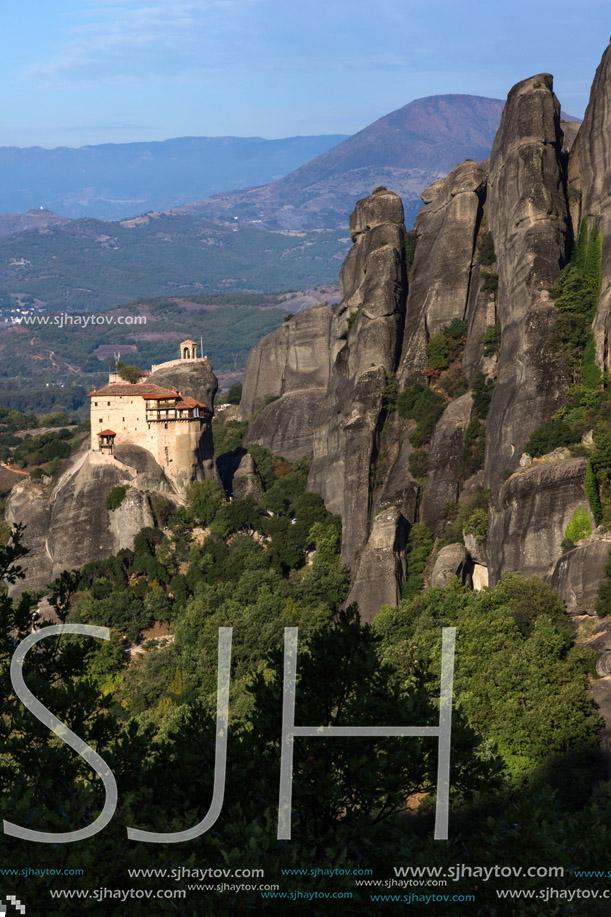 Outside view of Orthodox Monastery of St. Nicholas Anapausas in Meteora, Thessaly, Greece