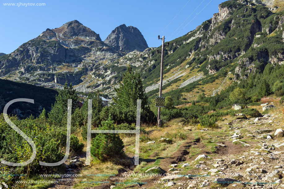 Landscape with Trail to climbing Malyovitsa peak, Rila Mountain, Bulgaria