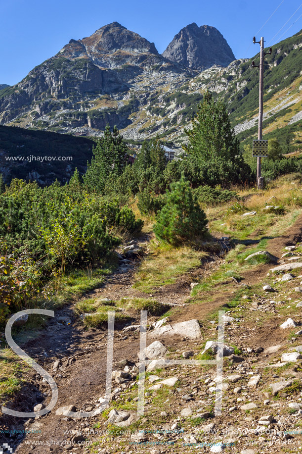 Landscape with Trail to climbing Malyovitsa peak, Rila Mountain, Bulgaria