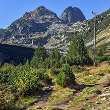 Landscape with Trail to climbing Malyovitsa peak, Rila Mountain, Bulgaria