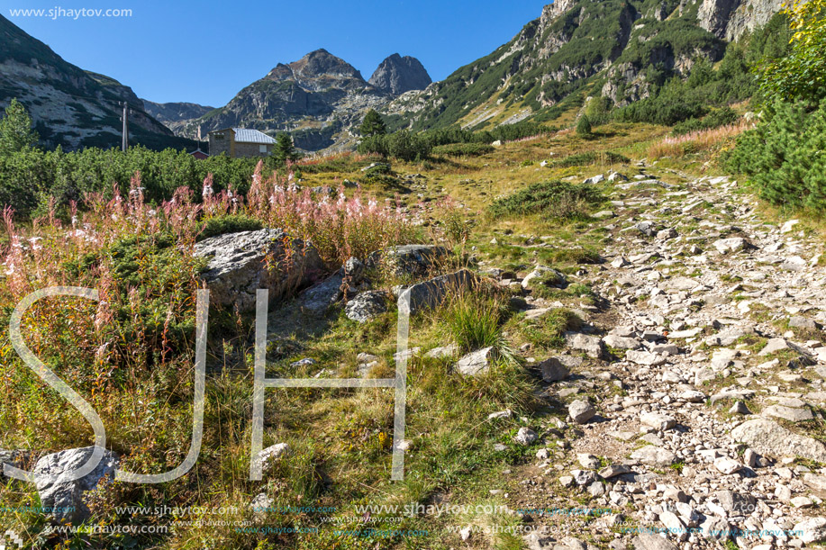 Landscape with Trail to climbing Malyovitsa peak, Rila Mountain, Bulgaria