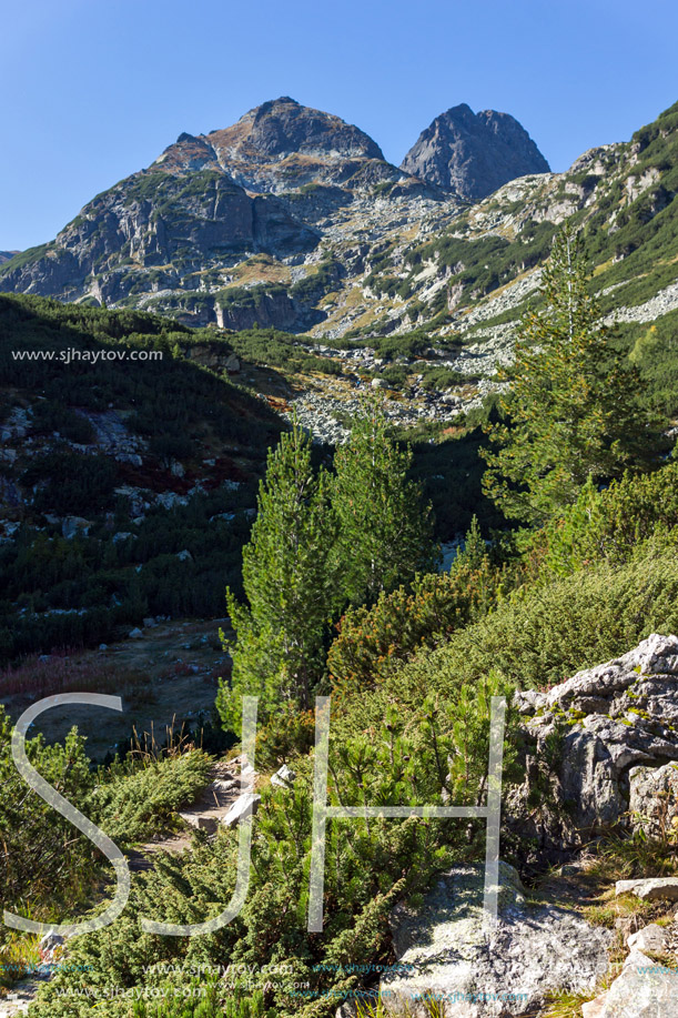 Landscape with Trail to climbing Malyovitsa peak, Rila Mountain, Bulgaria