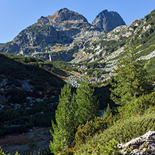 Landscape with Trail to climbing Malyovitsa peak, Rila Mountain, Bulgaria