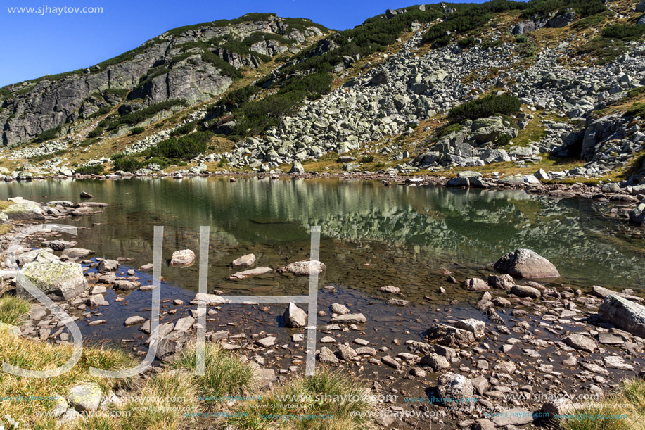 Amazing landscape of Lake with clear waters, Rila Mountain, Bulgaria