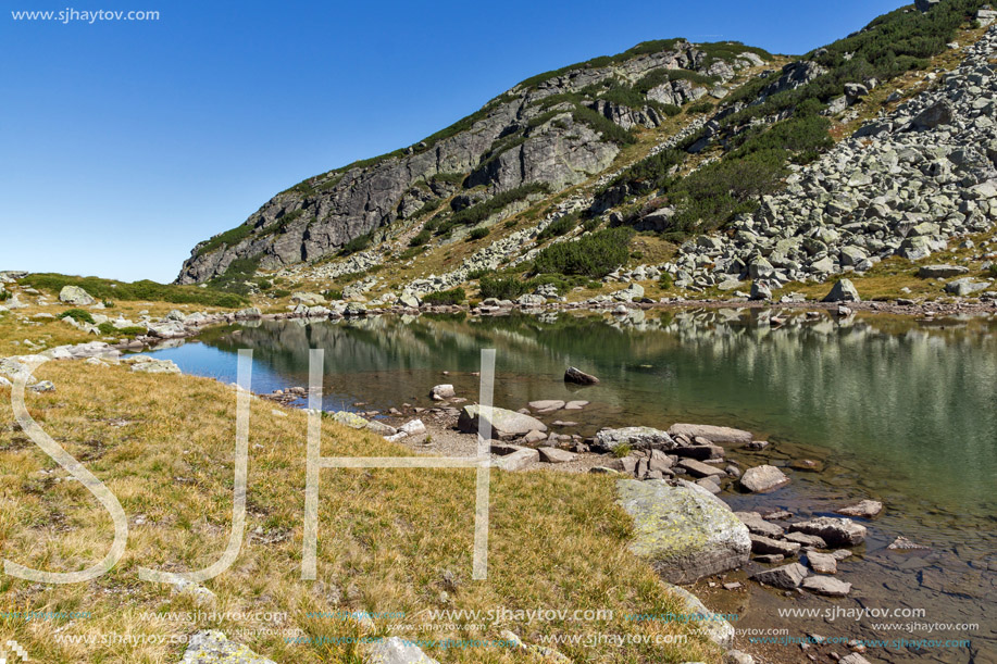 Amazing landscape of Lake with clear waters, Rila Mountain, Bulgaria