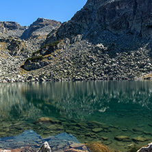 Amazing landscape of Lake with clear waters, Rila Mountain, Bulgaria