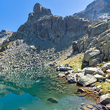 Amazing landscape of Lake with clear waters, Rila Mountain, Bulgaria