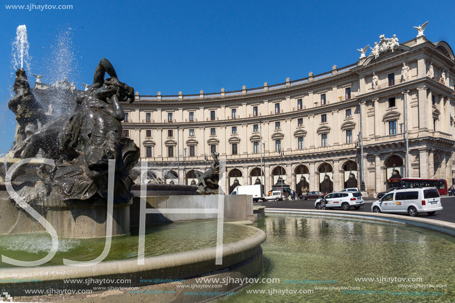 ROME, ITALY - JUNE 22, 2017: Amazing view of piazza della repubblica, Rome, Italy