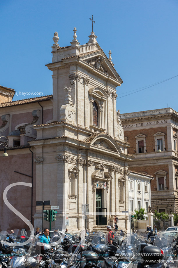 ROME, ITALY - JUNE 22, 2017: Amazing view of Chiesa di Santa Maria della Vittoria in Rome, Italy