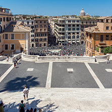 ROME, ITALY - JUNE 22, 2017: Amazing view of Spanish Steps and Piazza di Spagna in city of Rome, Italy