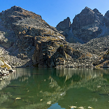 Amazing landscape of The Scary lake and Kupens peaks, Rila Mountain, Bulgaria