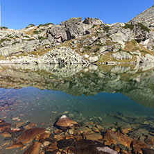 Amazing landscape of The Scary lake and Kupens peaks, Rila Mountain, Bulgaria