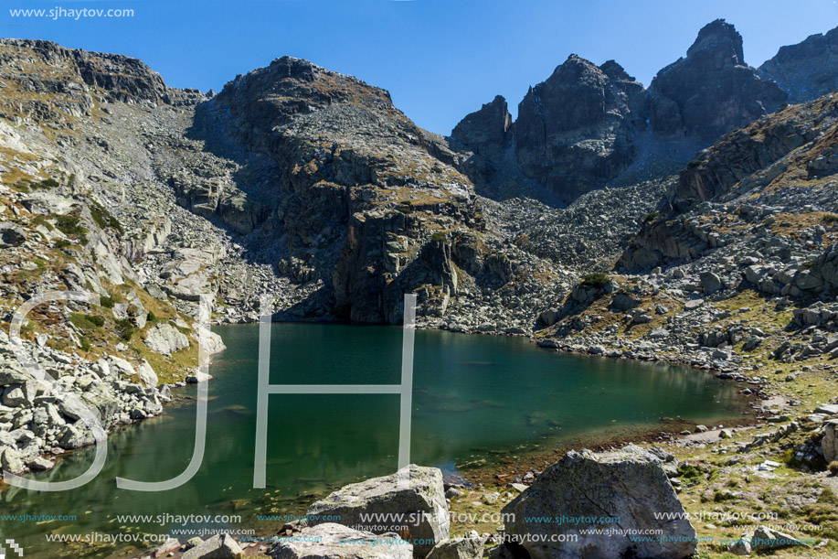 Amazing landscape of The Scary lake and Kupens peaks, Rila Mountain, Bulgaria