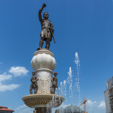 SKOPJE, REPUBLIC OF MACEDONIA - 13 MAY 2017: Philip II of Macedon Monument in Skopje, Republic of Macedonia