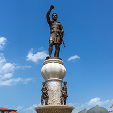 SKOPJE, REPUBLIC OF MACEDONIA - 13 MAY 2017: Philip II of Macedon Monument in Skopje, Republic of Macedonia