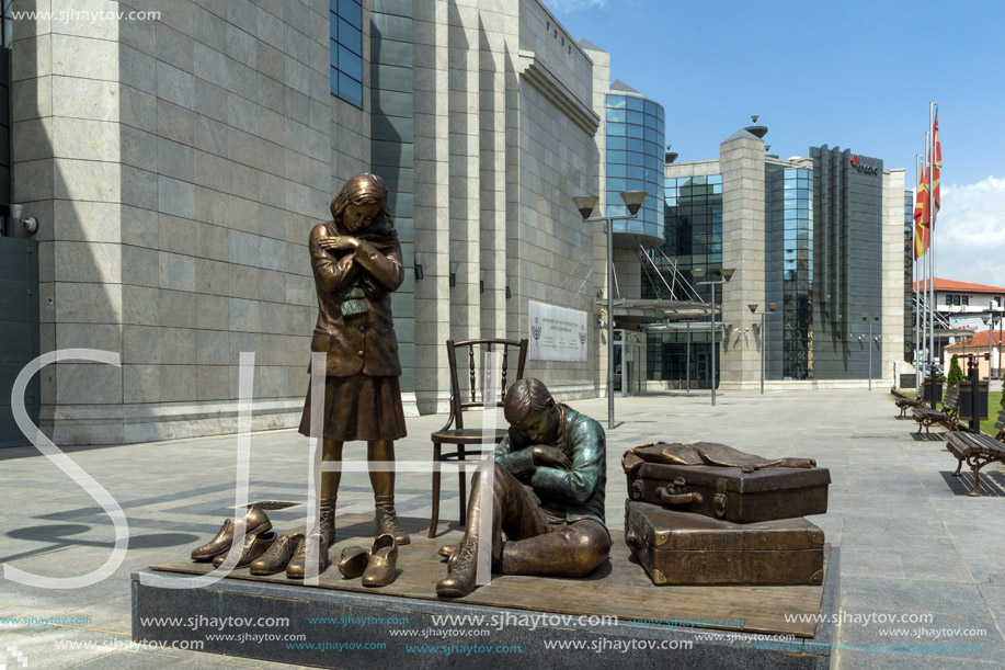 SKOPJE, REPUBLIC OF MACEDONIA - 13 MAY 2017: Holocaust Museum in city of  Skopje, Republic of Macedonia