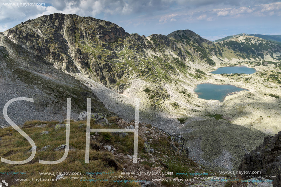 Panoramic view to Musalenski lakes from Musala Peak, Rila mountain, Bulgaria