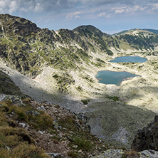 Panoramic view to Musalenski lakes from Musala Peak, Rila mountain, Bulgaria