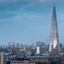 LONDON, ENGLAND - JUNE 18, 2016: Amazing Sunset panorama from Tate modern Gallery to city of London, England, Great Britain
