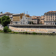 ROME, ITALY - JUNE 22, 2017: Amazing view of The Supreme Court of Cassation and Tiber River in city of Rome, Italy