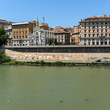 ROME, ITALY - JUNE 22, 2017: Amazing view of The Supreme Court of Cassation and Tiber River in city of Rome, Italy