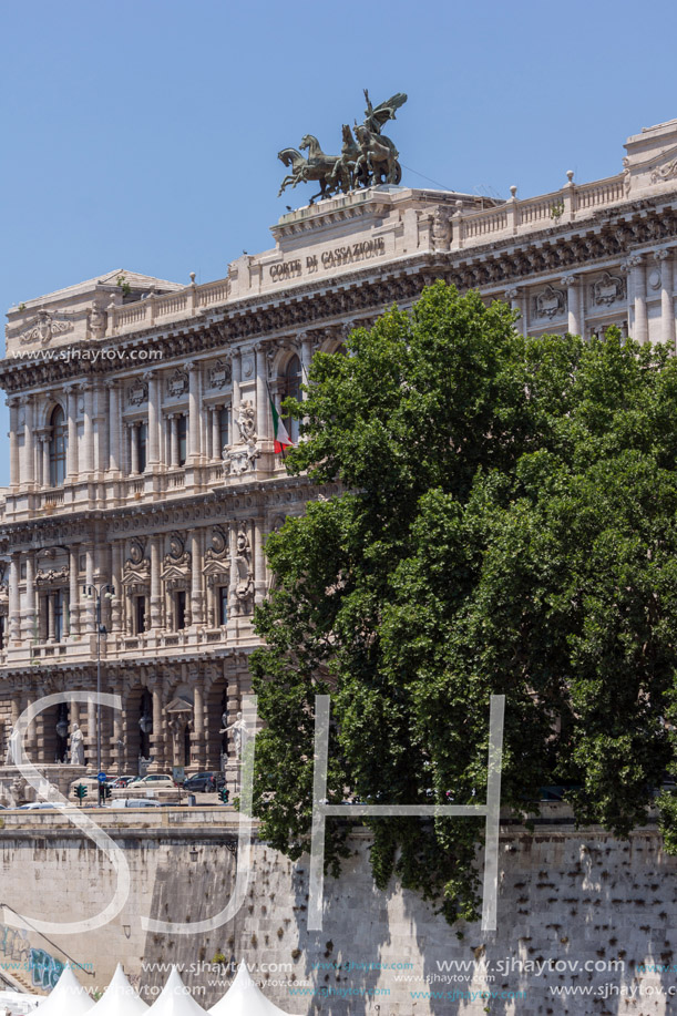 ROME, ITALY - JUNE 22, 2017: Amazing view of Building of The Supreme Court of Cassation in city of Rome, Italy