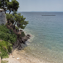 Panoramic view of town of Neos Marmaras at Sithonia peninsula, Chalkidiki, Central Macedonia, Greece