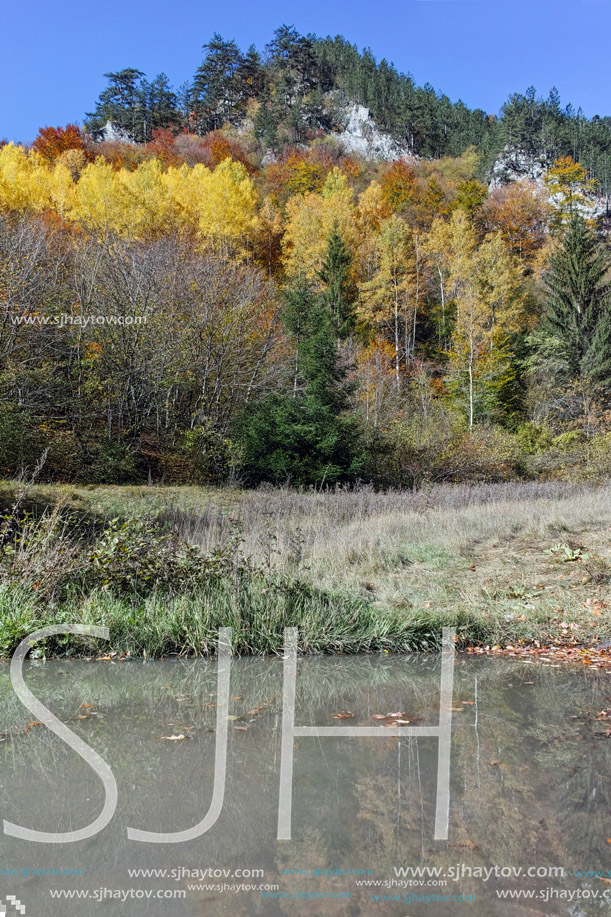 Panoramic Autumn view of Buynovsko gorge, Rhodope Mountains, Bulgaria