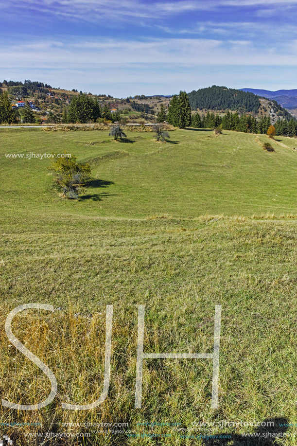 Amazing autumn view near village of Gela, Rhodope Mountains, Bulgaria