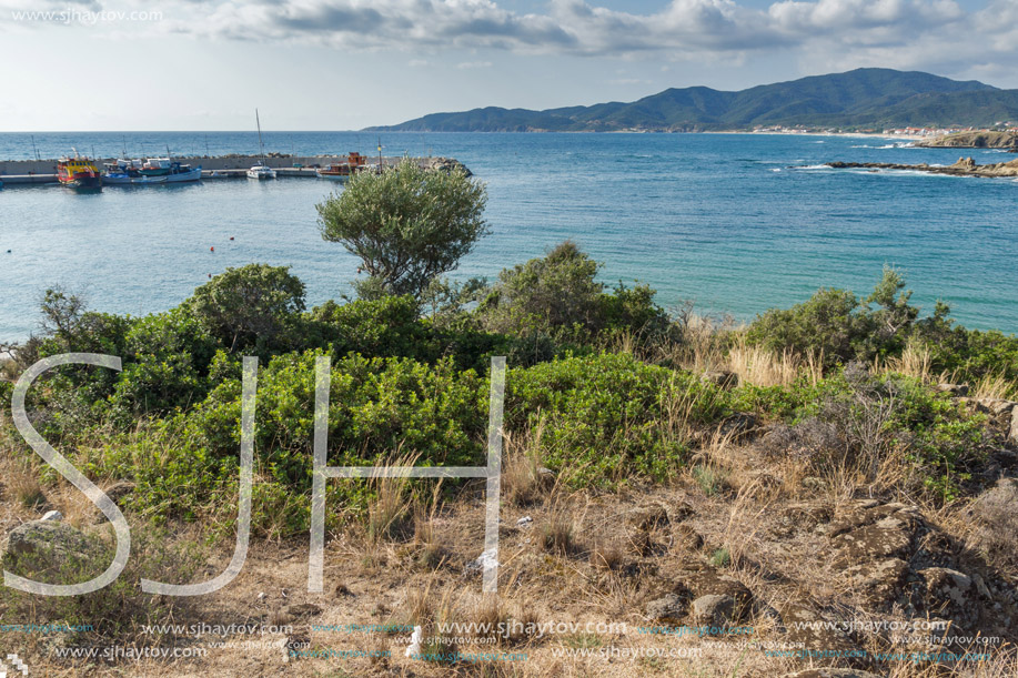 CHALKIDIKI, CENTRAL MACEDONIA, GREECE - AUGUST 26, 2014: Seascape of Achlada Beach at Sithonia peninsula, Chalkidiki, Central Macedonia, Greece