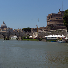 ROME, ITALY - JUNE 22, 2017: Amazing view of Vatican and Tiber River in city of Rome, Italy
