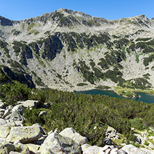 Amazing Panorama of Banderitsa fish lake, Pirin Mountain, Bulgaria