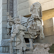 SHUMEN, BULGARIA - APRIL 10, 2017:   Founders of the Bulgarian State Monument near Town of Shumen, Bulgaria
