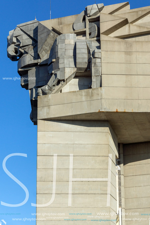SHUMEN, BULGARIA - APRIL 10, 2017:   Founders of the Bulgarian State Monument near Town of Shumen, Bulgaria