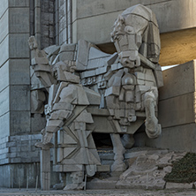 SHUMEN, BULGARIA - APRIL 10, 2017:   Founders of the Bulgarian State Monument near Town of Shumen, Bulgaria