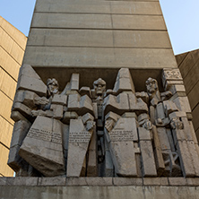 SHUMEN, BULGARIA - APRIL 10, 2017:   Founders of the Bulgarian State Monument near Town of Shumen, Bulgaria