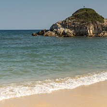 Panoramic view of Kalamitsi Beach at Sithonia peninsula, Chalkidiki, Central Macedonia, Greece