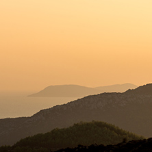 Amazing sunset landscape of Sithonia peninsula, Chalkidiki, Central Macedonia, Greece