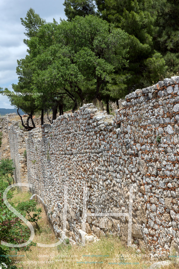 Stone Wall of the castle of Lamia City, Central Greece
