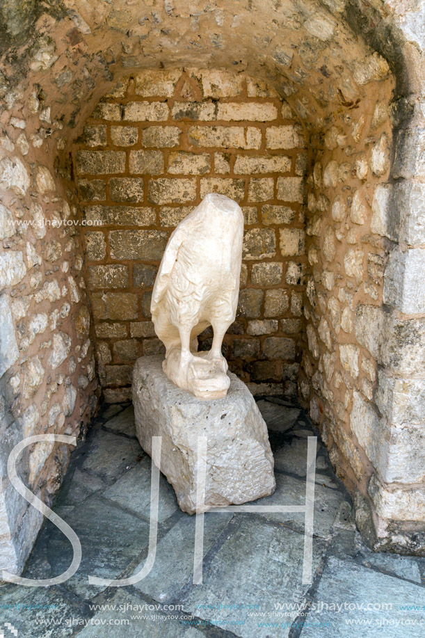 Ancient sculpture in of the castle of Lamia City, Central Greece