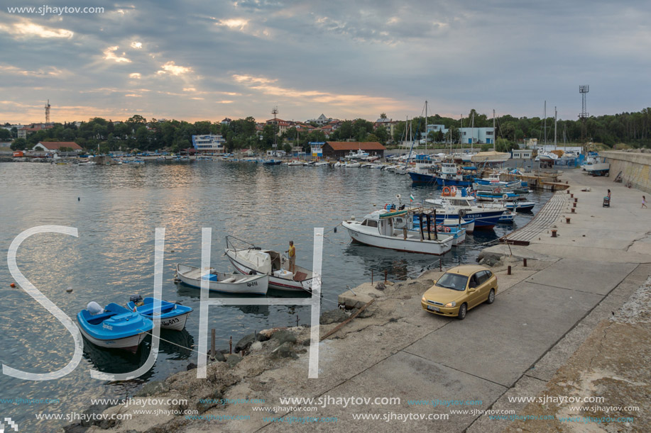 TSAREVO, BULGARIA - JUNE 29, 2013:  Old boat at the port town of Tsarevo, Burgas Region, Bulgaria