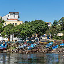 AHTOPOL, BULGARIA - JUNE 30, 2013: Panorama of port of town of Ahtopol,  Burgas Region, Bulgaria