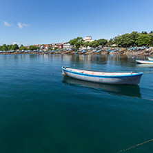 AHTOPOL, BULGARIA - JUNE 30, 2013: Panorama of port of town of Ahtopol,  Burgas Region, Bulgaria