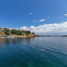 AHTOPOL, BULGARIA - JUNE 30, 2013: Panorama of port of town of Ahtopol,  Burgas Region, Bulgaria
