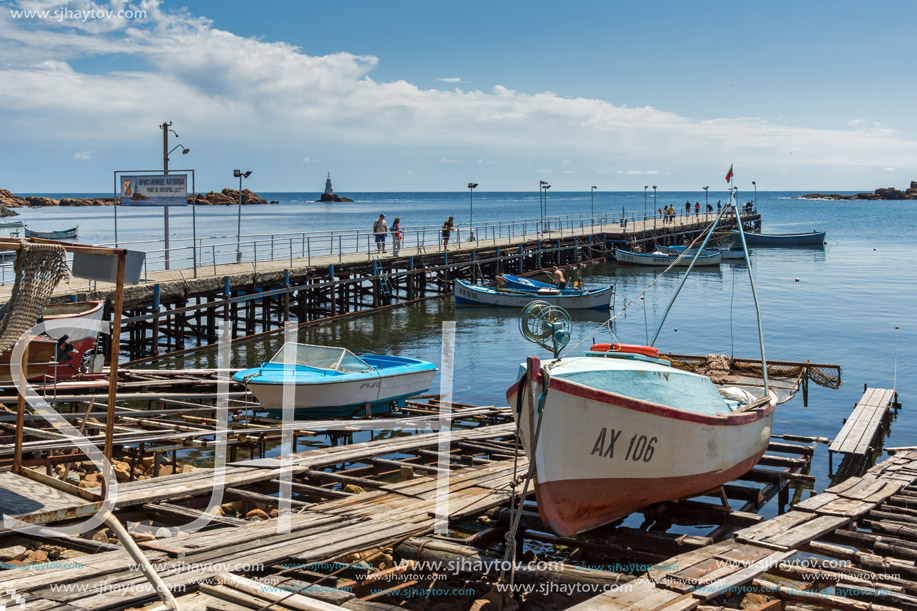AHTOPOL, BULGARIA - JUNE 30, 2013: Panorama of port of town of Ahtopol,  Burgas Region, Bulgaria