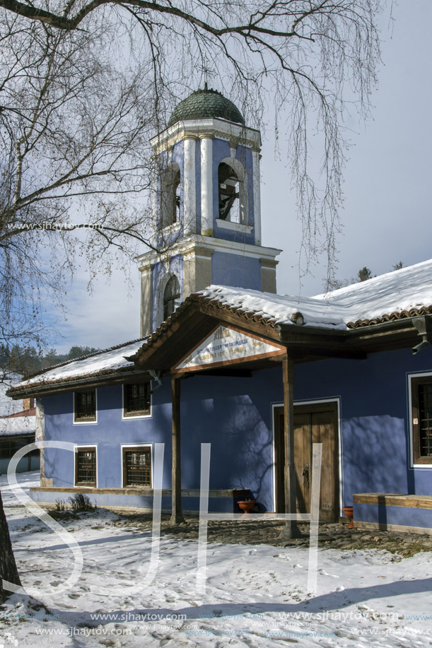 KOPRIVSHTITSA, BULGARIA - DECEMBER 13, 2013: Church of Assumption of Virgin Mary in historical town of Koprivshtitsa, Sofia Region, Bulgaria