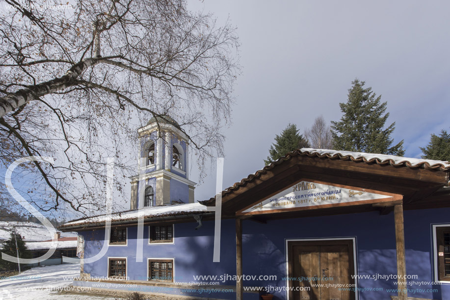 KOPRIVSHTITSA, BULGARIA - DECEMBER 13, 2013: Church of Assumption of Virgin Mary in historical town of Koprivshtitsa, Sofia Region, Bulgaria