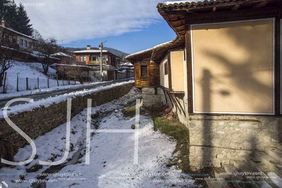 KOPRIVSHTITSA, BULGARIA - DECEMBER 13, 2013: Winter view of Old House  in historical town of Koprivshtitsa, Sofia Region, Bulgaria