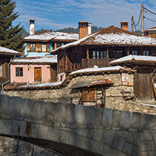 KOPRIVSHTITSA, BULGARIA - DECEMBER 13, 2013: Winter view of Old House  in historical town of Koprivshtitsa, Sofia Region, Bulgaria