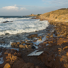 Sunset view of the rocks at the coastline of Chernomorets, Burgas region, Bulgaria